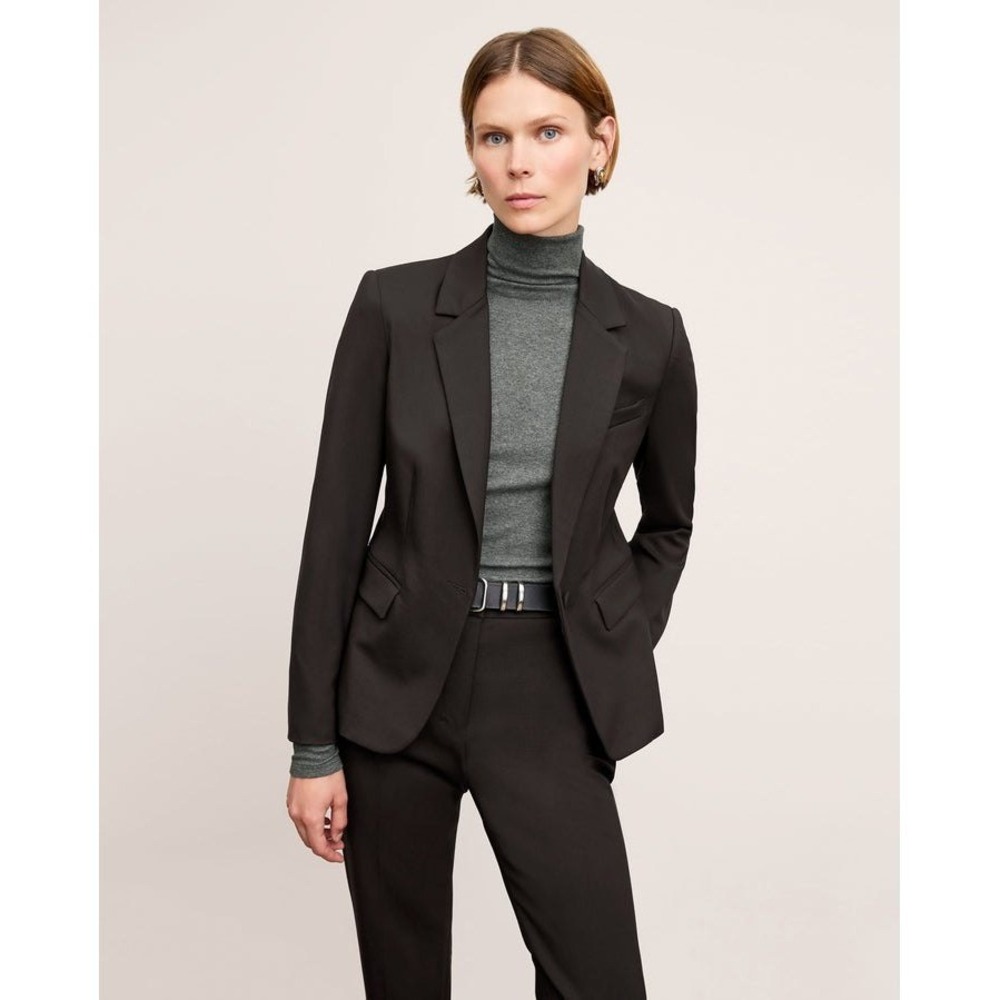 MM LaFleur Yasmine Blazer Womens 4 Black Italian Wool Stretch Business Luxury
